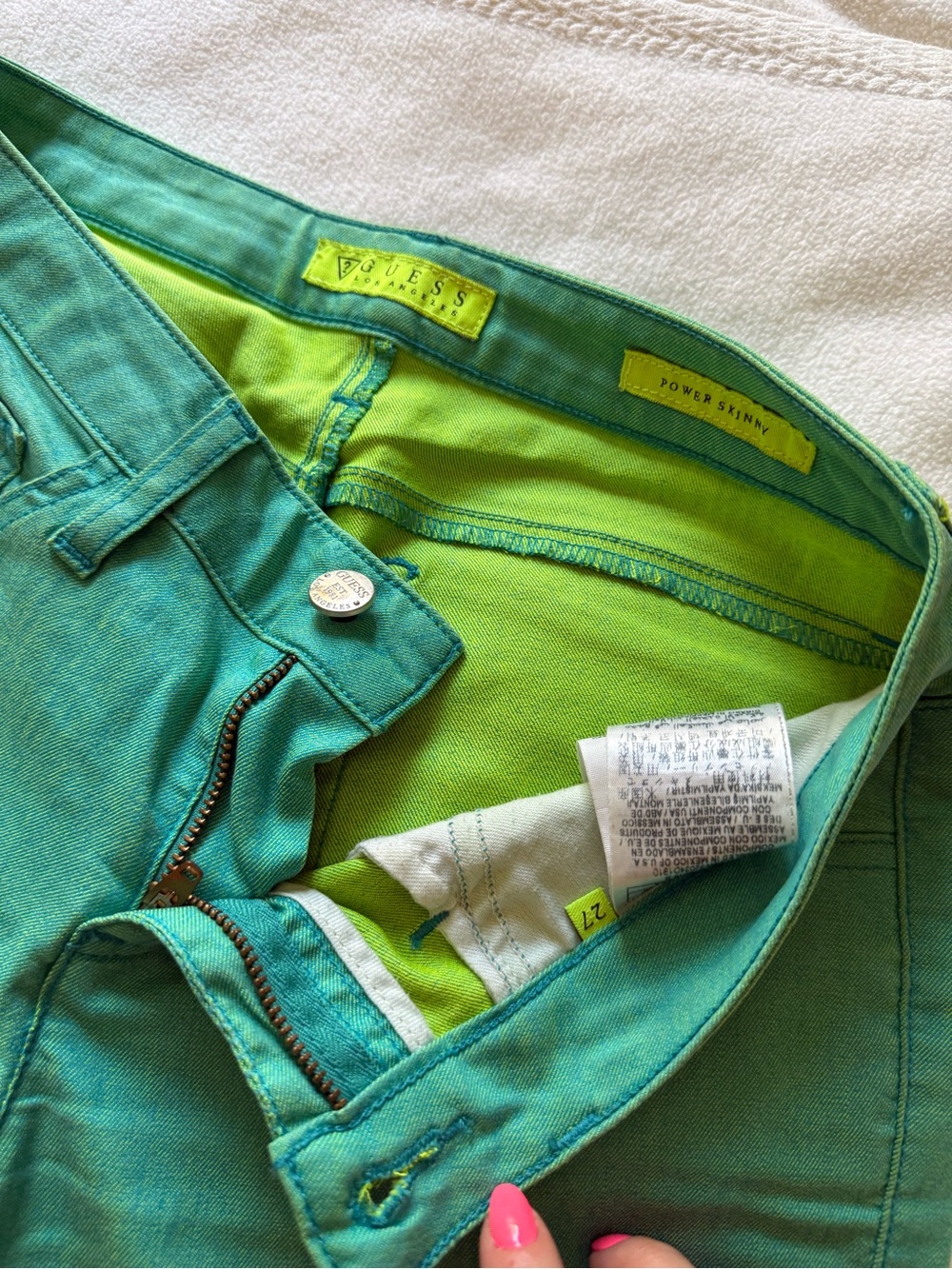GUESS Men’s Power Skinny Jeans - Teal